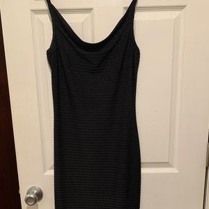 Black sleeveless dress with sparkle detail